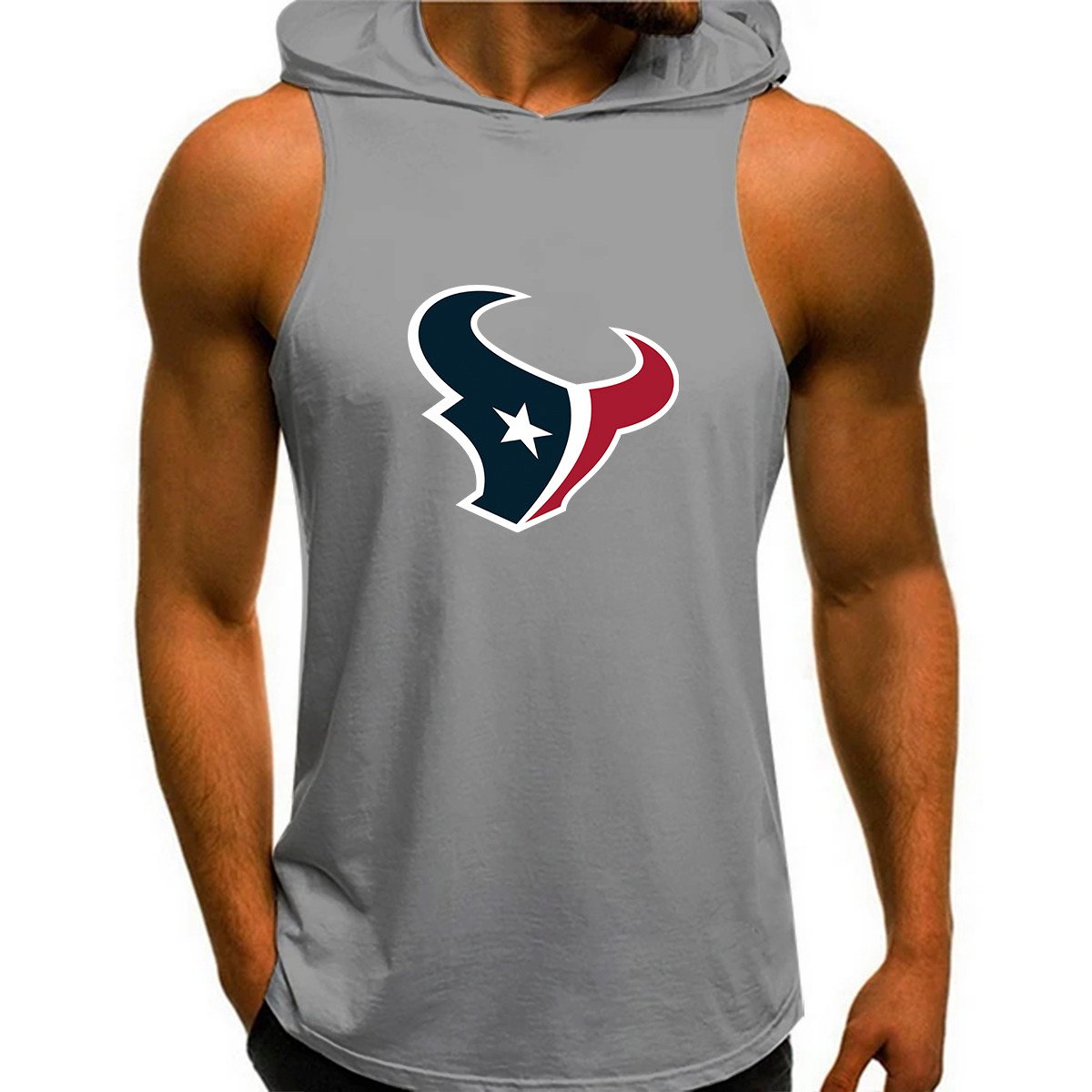 Houston Texans Man Gym-Sport Hoodie Vest BGMGSH019