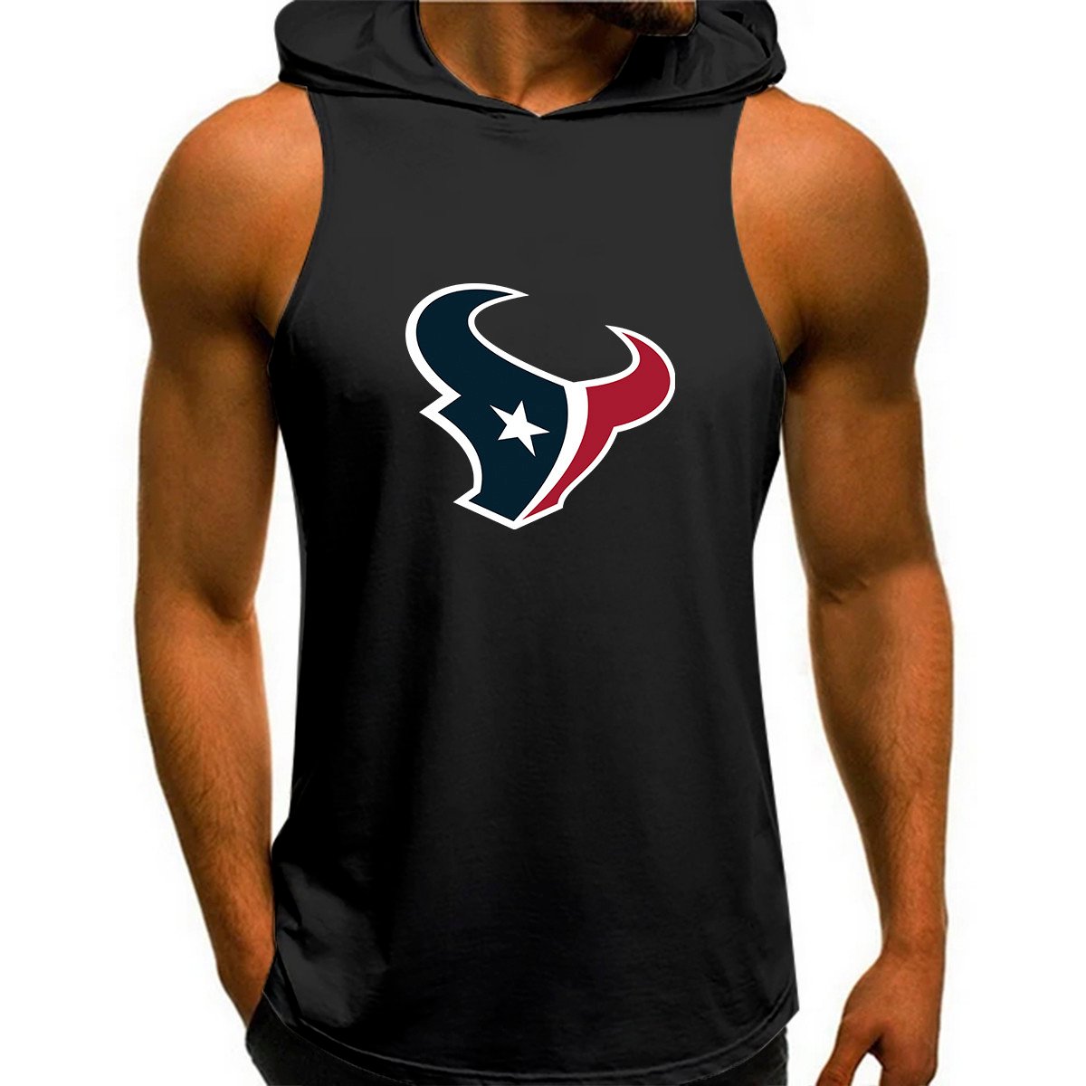Houston Texans Man Gym-Sport Hoodie Vest BGMGSH019