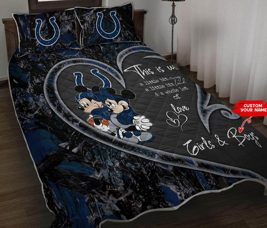 Indianapolis Colts Personalized Quilt Set BGQS183