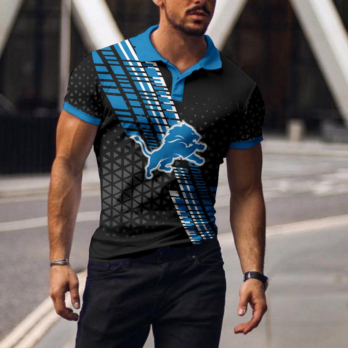 Detroit Lions Polo T-shirt BGPLS132