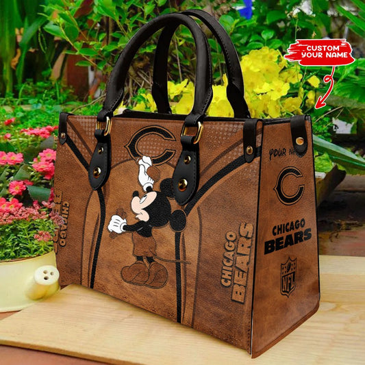 Chicago Bears Personalized Leather Hand Bag BBLTHB870