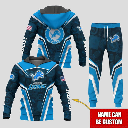 Detroit Lions Personalized Hoodie and Joggers AZCHD953