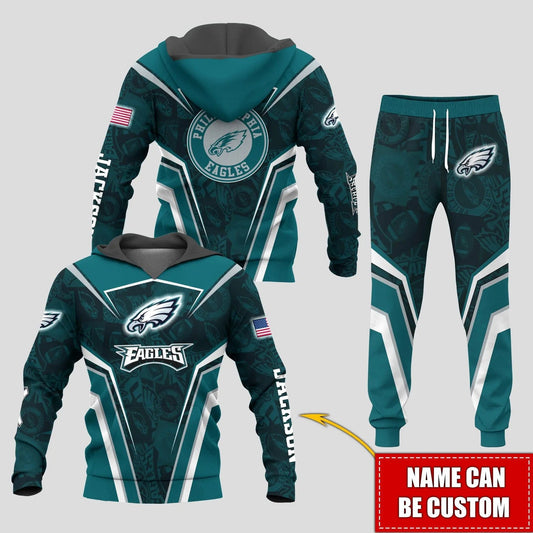 Philadelphia Eagles Personalized Hoodie and Joggers AZCHD951