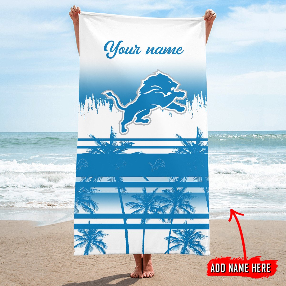 Detroit Lions Personalized Limited Edition Beach Towel AZBTOWEL134