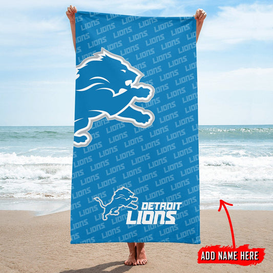 Detroit Lions Personalized Limited Edition Beach Towel AZBTOWEL128