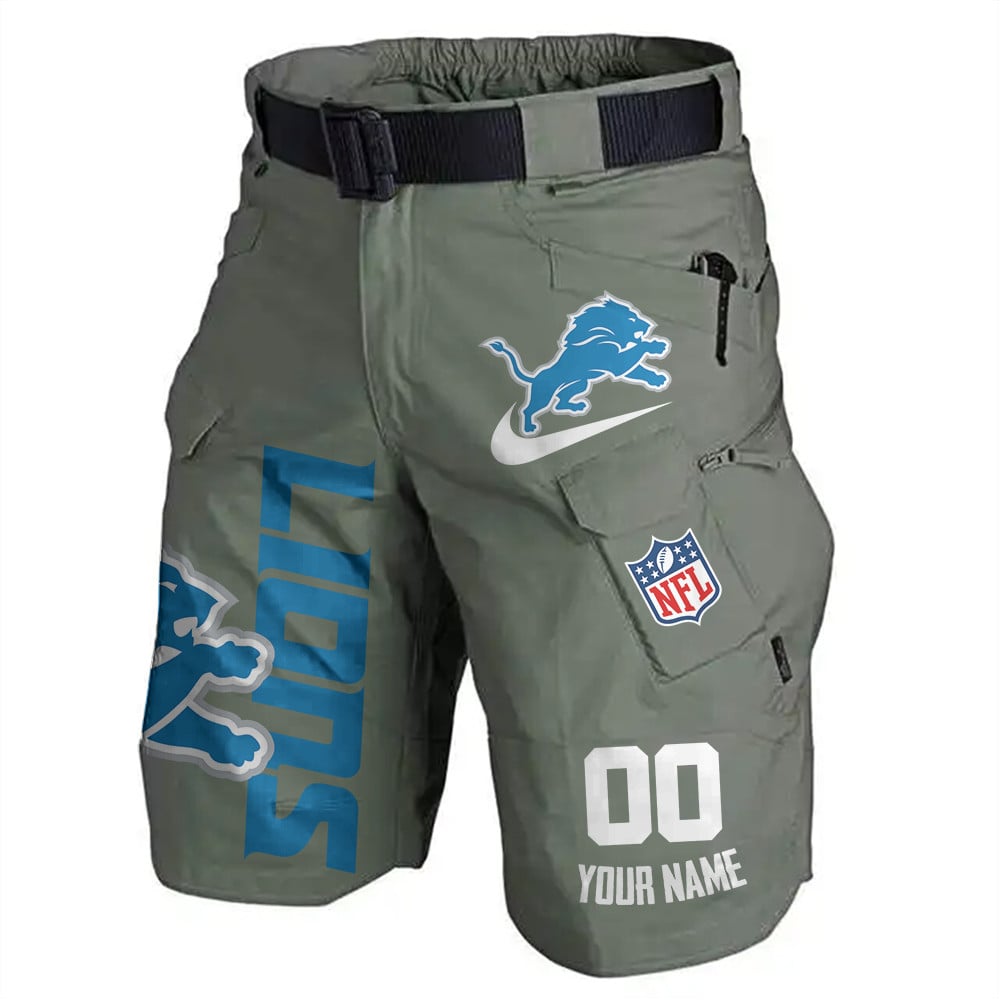 Detroit Lions Limited Edition Front Pockets Men Shorts (Belt Not Included) AZBTFPMS000099