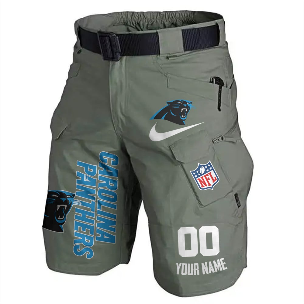 Carolina Panthers Limited Edition Front Pockets Men Shorts (Belt Not Included) AZBTFPMS000139
