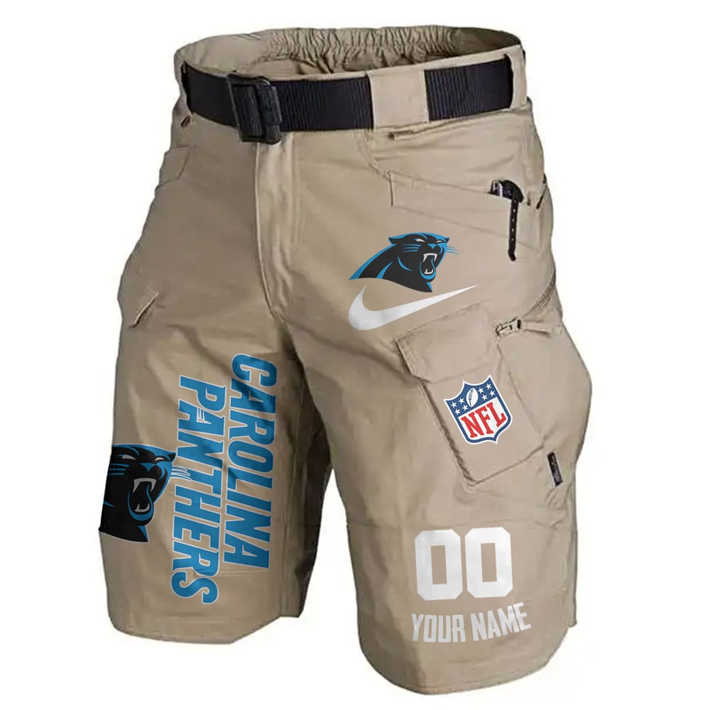 Carolina Panthers Limited Edition Front Pockets Men Shorts (Belt Not Included) AZBTFPMS000139