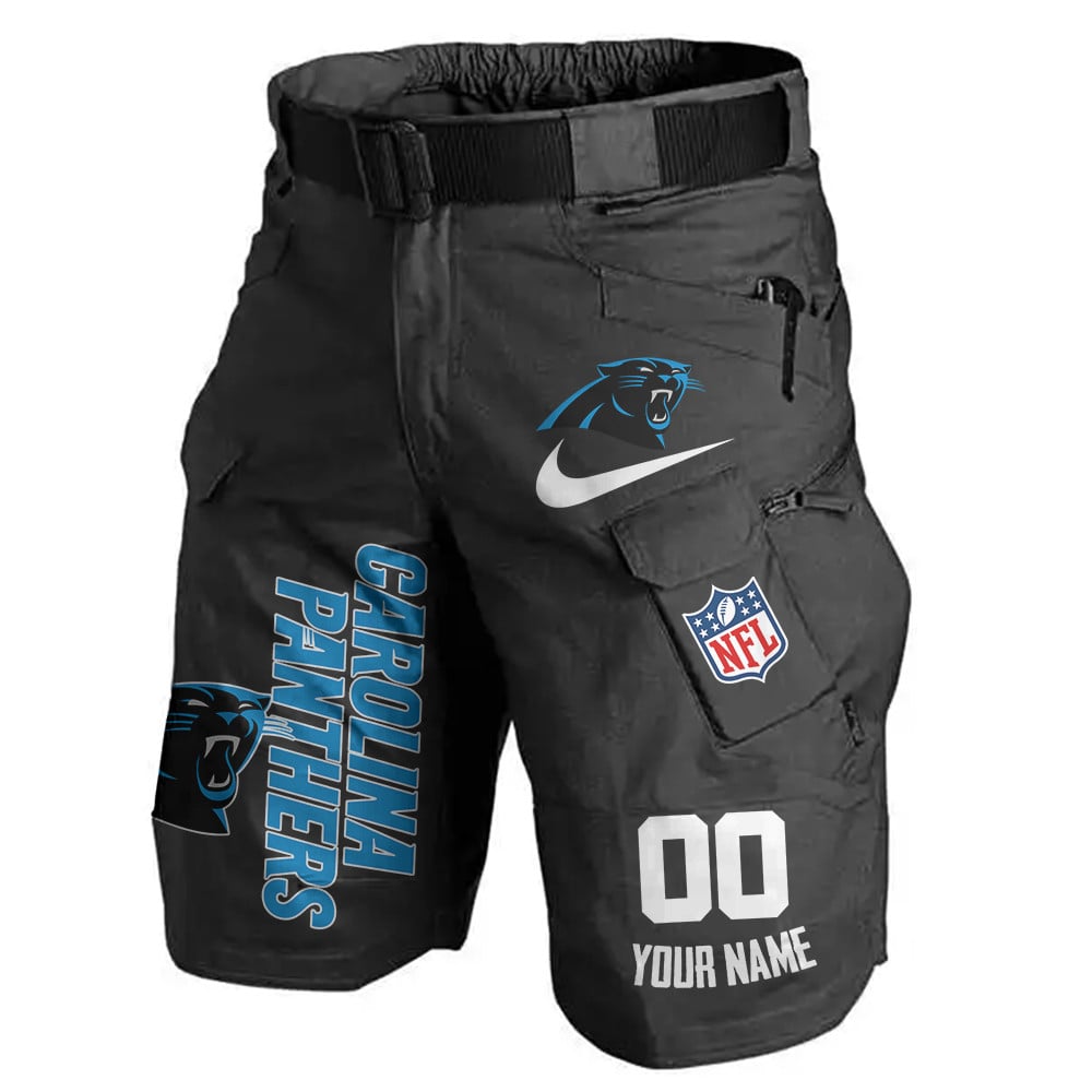 Carolina Panthers Limited Edition Front Pockets Men Shorts (Belt Not Included) AZBTFPMS000139
