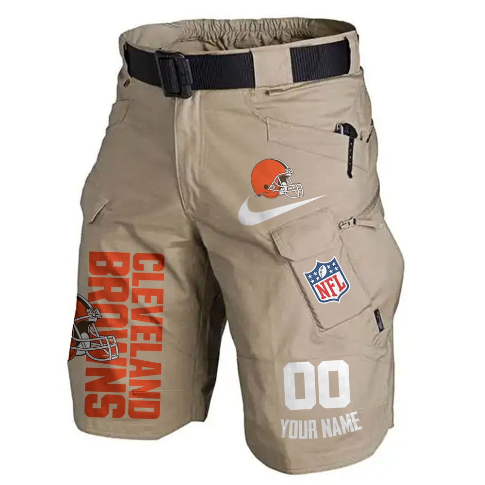Cleveland Browns Limited Edition Front Pockets Men Shorts (Belt Not Included) AZBTFPMS000113