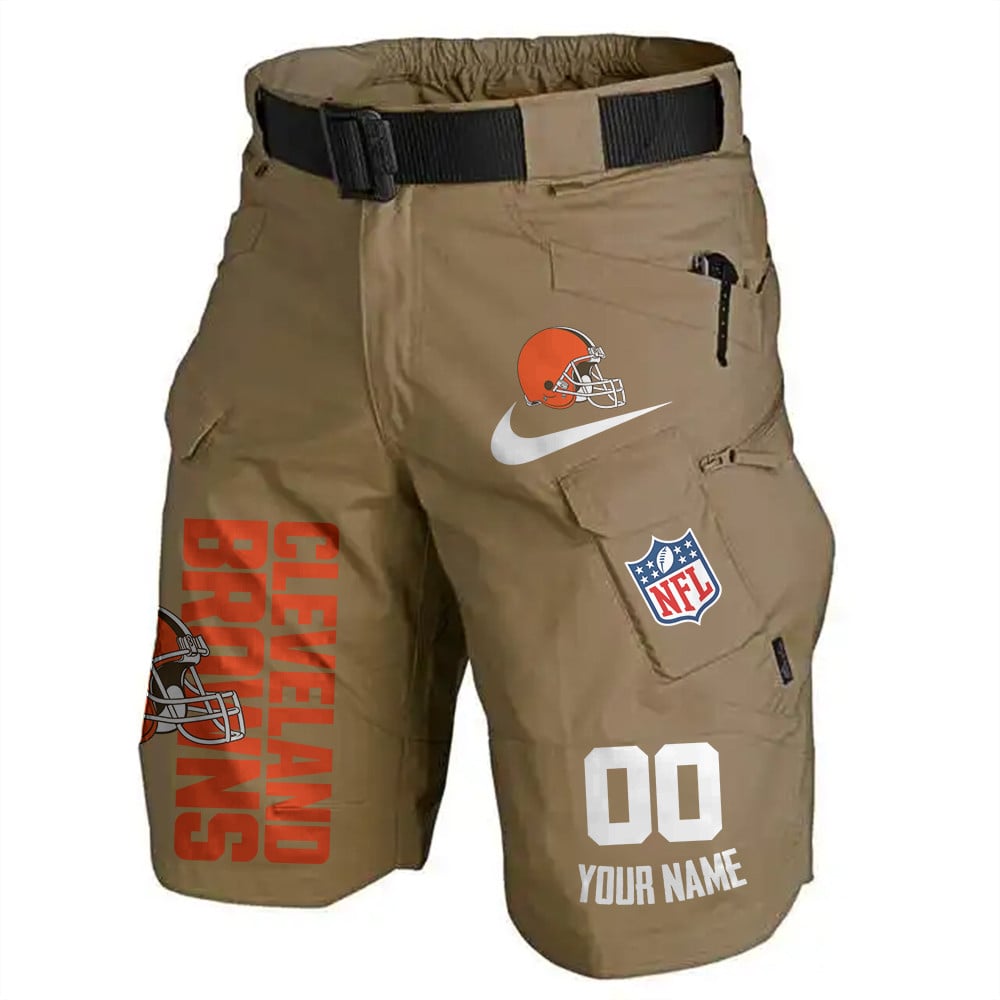 Cleveland Browns Limited Edition Front Pockets Men Shorts (Belt Not Included) AZBTFPMS000113
