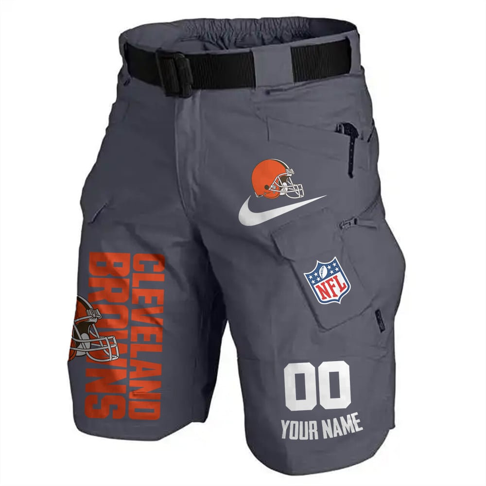 Cleveland Browns Limited Edition Front Pockets Men Shorts (Belt Not Included) AZBTFPMS000113