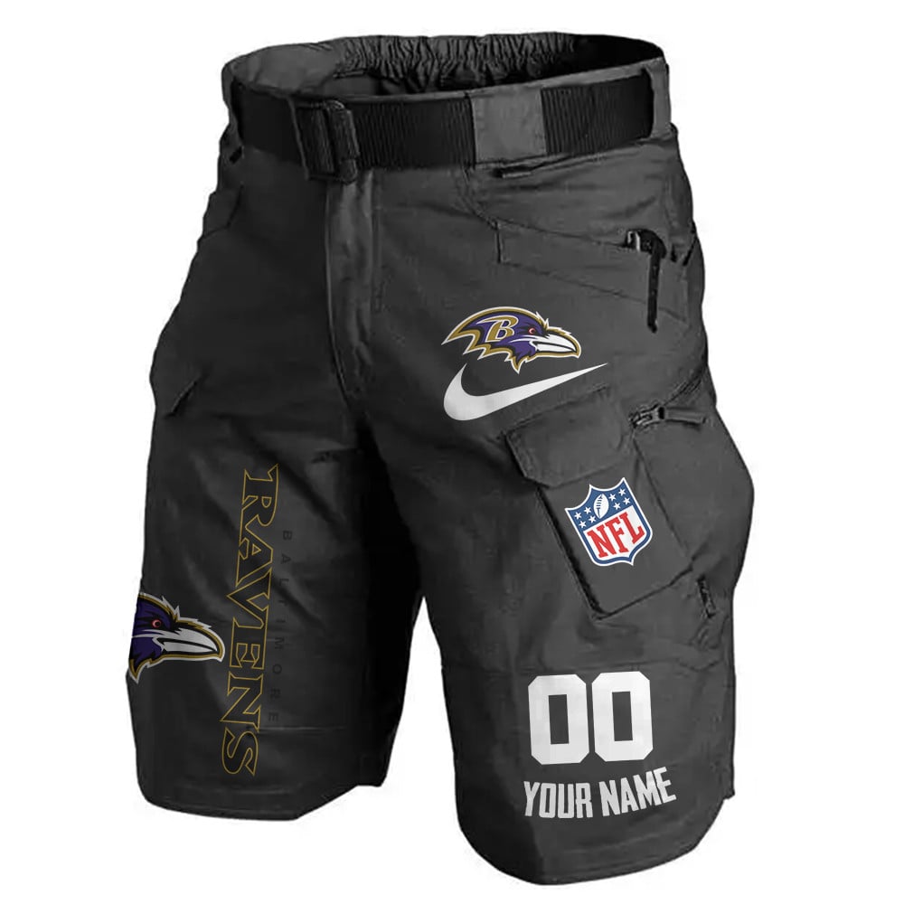 Baltimore Ravens Limited Edition Front Pockets Men Shorts (Belt Not Included) AZBTFPMS000110