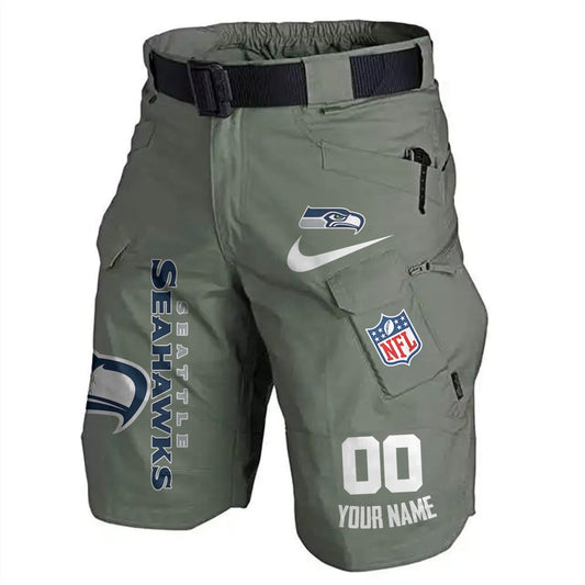 Seattle Seahawks Limited Edition Front Pockets Men Shorts (Belt Not Included) AZBTFPMS000096