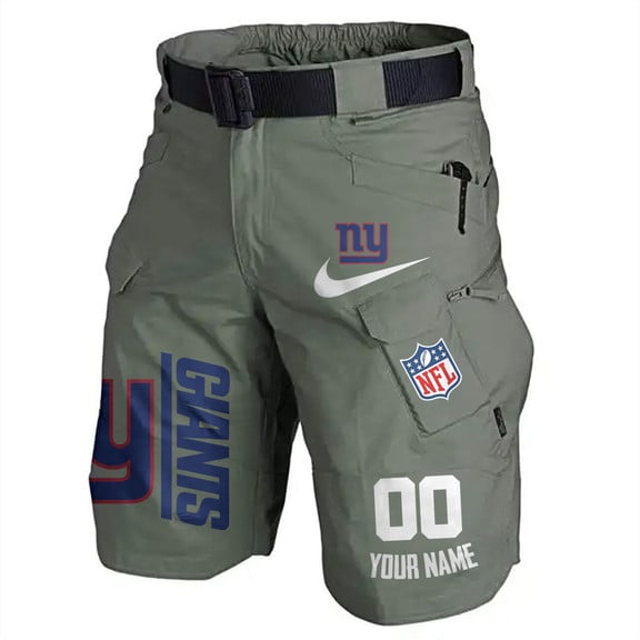 New York Giants Limited Edition Front Pockets Men Shorts (Belt Not Included) AZBTFPMS000091