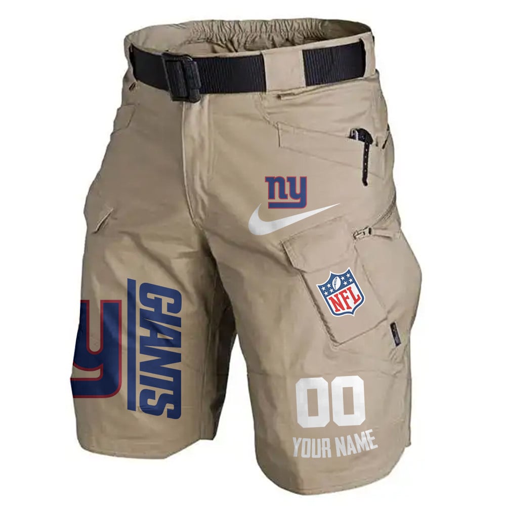 New York Giants Limited Edition Front Pockets Men Shorts (Belt Not Included) AZBTFPMS000091