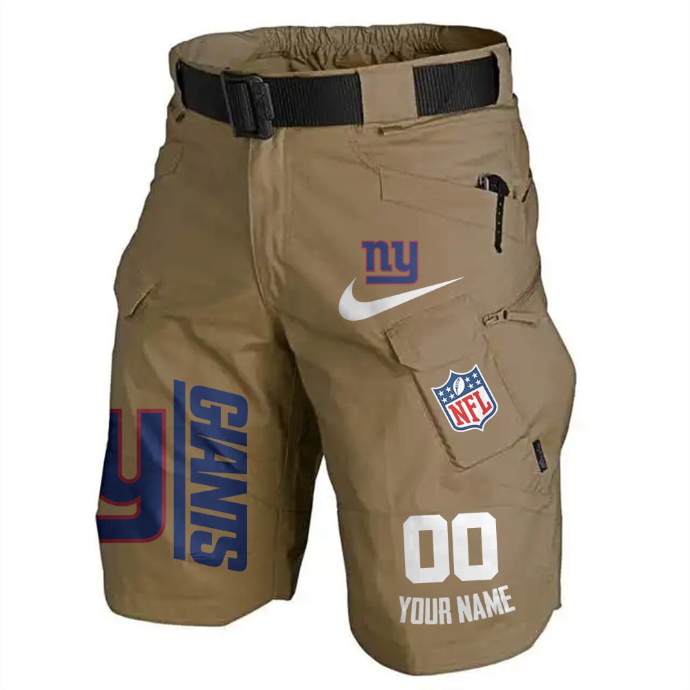 New York Giants Limited Edition Front Pockets Men Shorts (Belt Not Included) AZBTFPMS000091