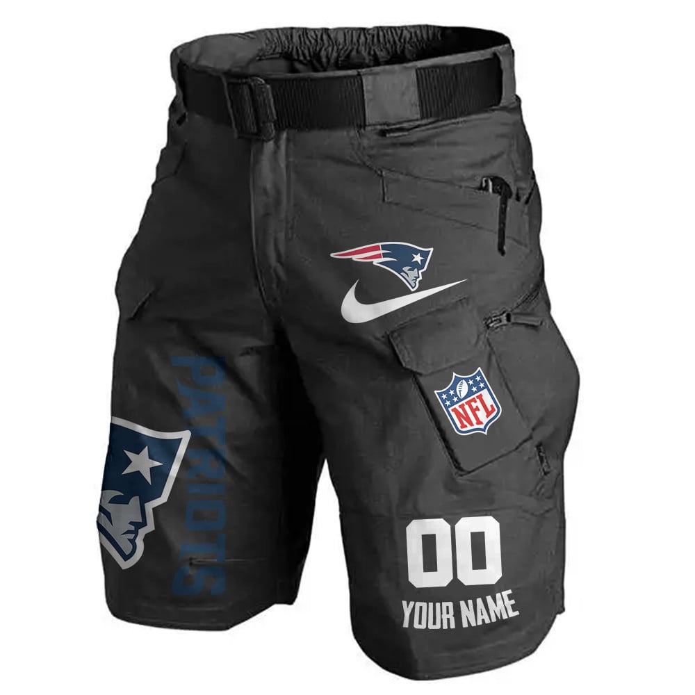 New England Patriots Limited Edition Front Pockets Men Shorts (Belt Not Included) AZBTFPMS000142