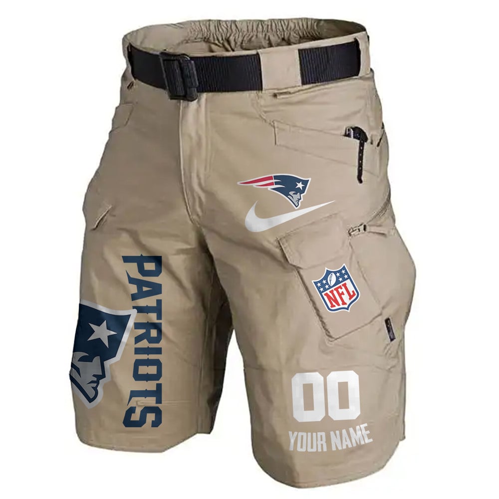 New England Patriots Limited Edition Front Pockets Men Shorts (Belt Not Included) AZBTFPMS000142