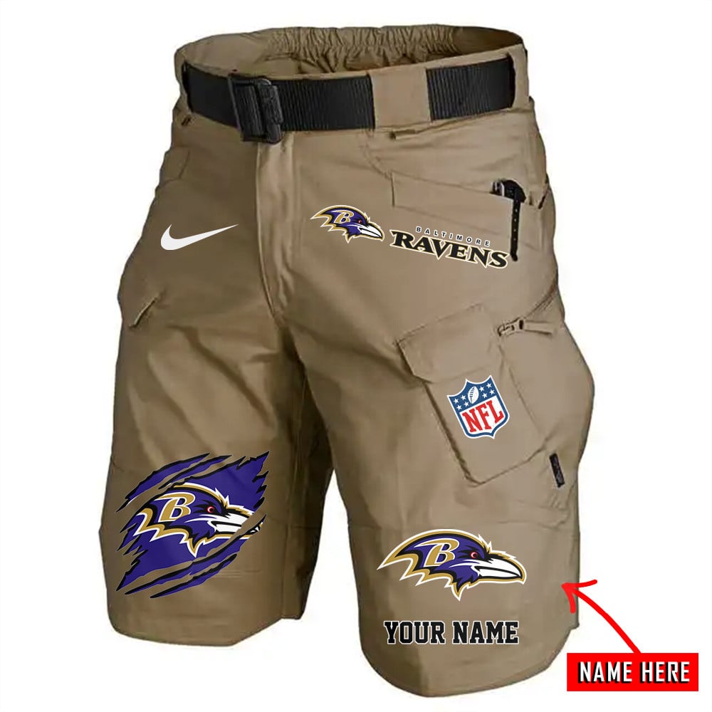 Baltimore Ravens Limited Edition Front Pockets Men Shorts (Belt Not Included) AZBTFPMS000079