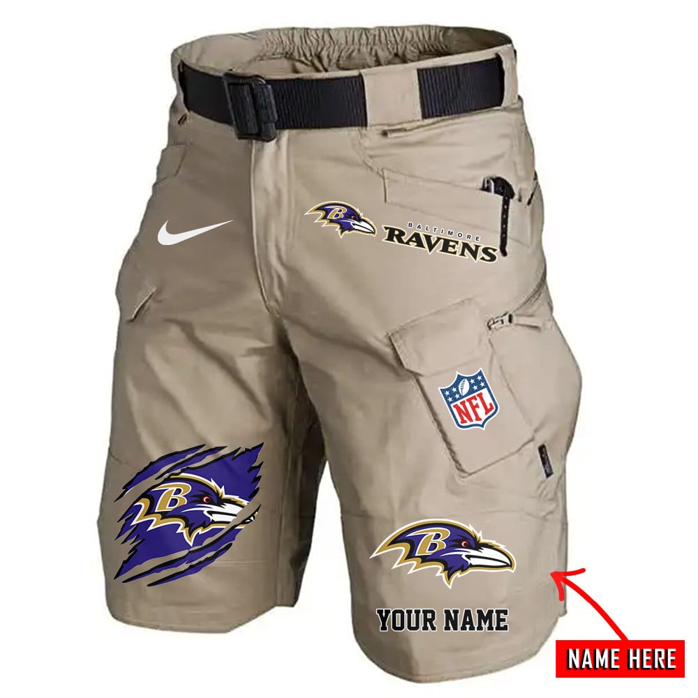 Baltimore Ravens Limited Edition Front Pockets Men Shorts (Belt Not Included) AZBTFPMS000079