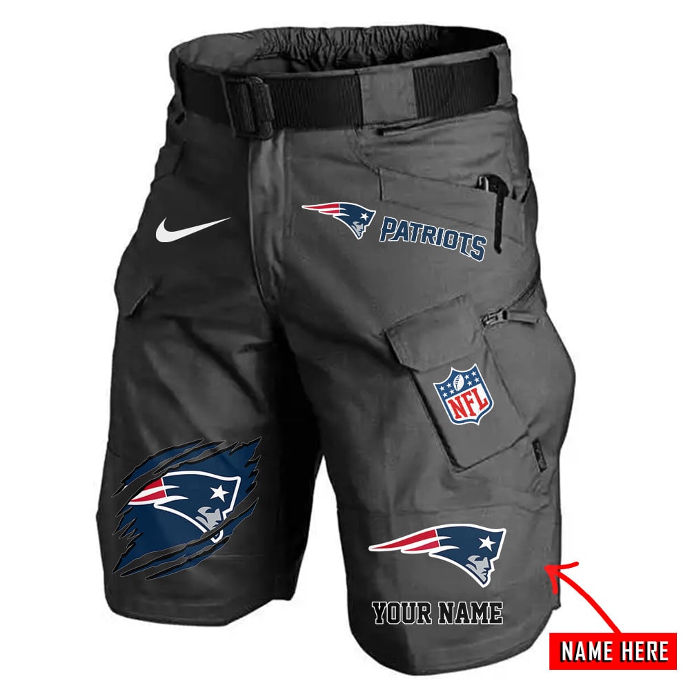 New England Patriots Limited Edition Front Pockets Men Shorts (Belt Not Included) AZBTFPMS000077