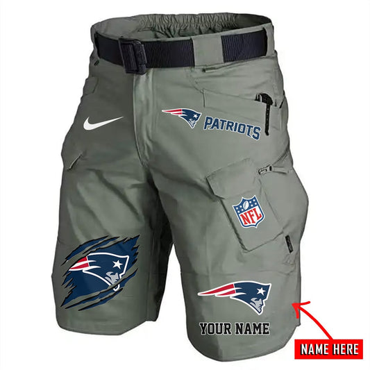 New England Patriots Limited Edition Front Pockets Men Shorts (Belt Not Included) AZBTFPMS000077