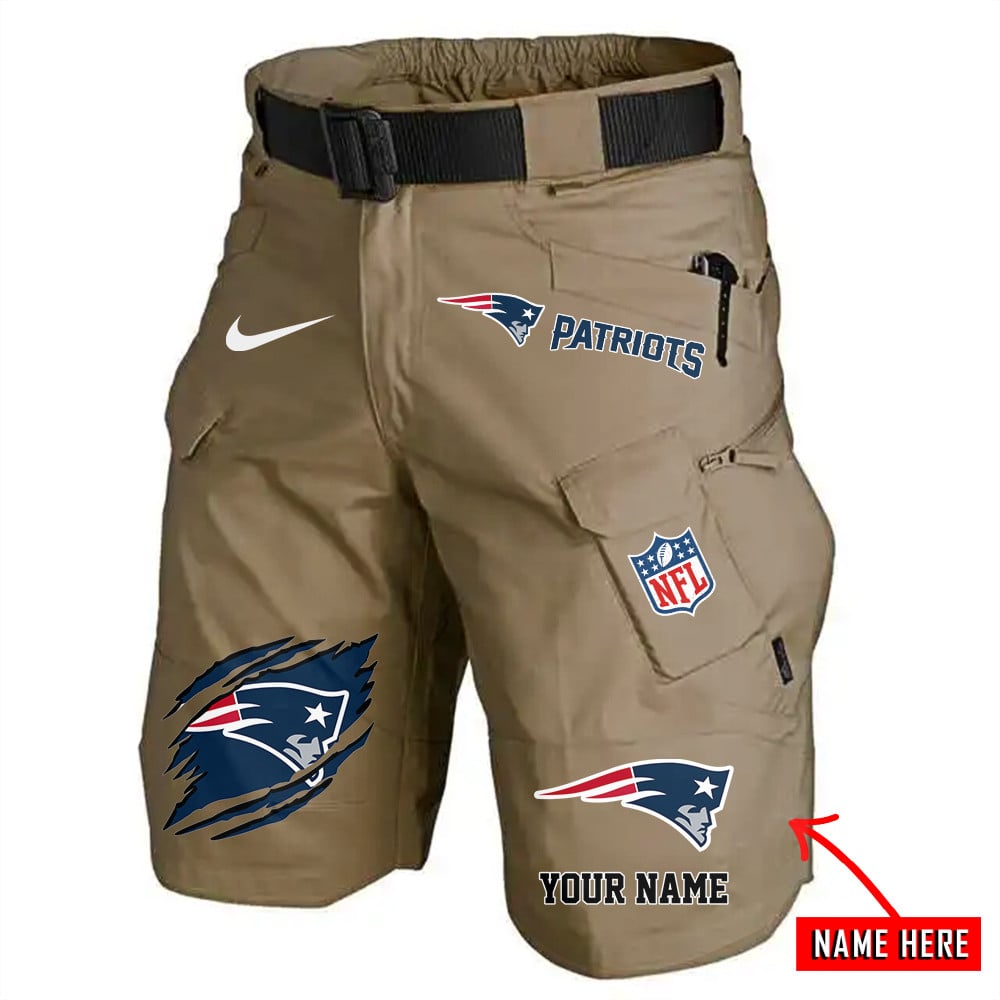 New England Patriots Limited Edition Front Pockets Men Shorts (Belt Not Included) AZBTFPMS000077