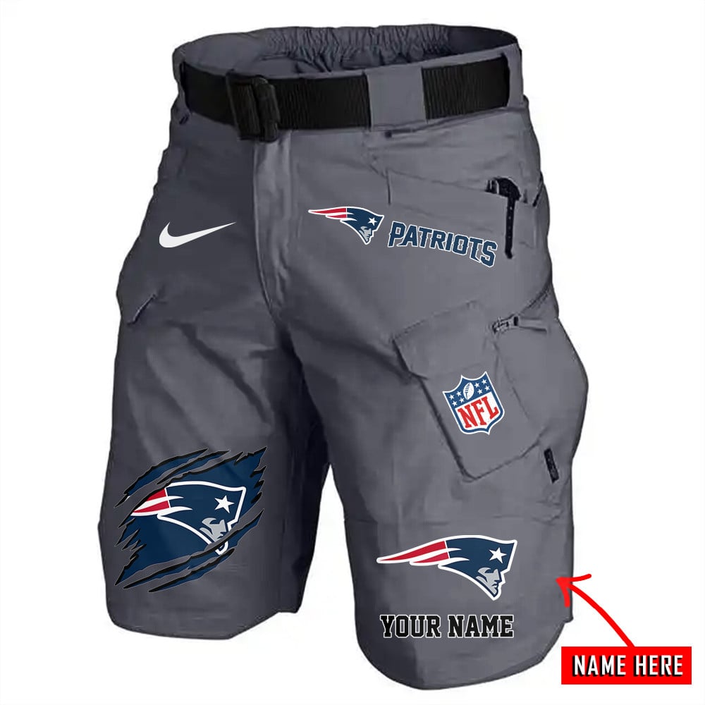 New England Patriots Limited Edition Front Pockets Men Shorts (Belt Not Included) AZBTFPMS000077