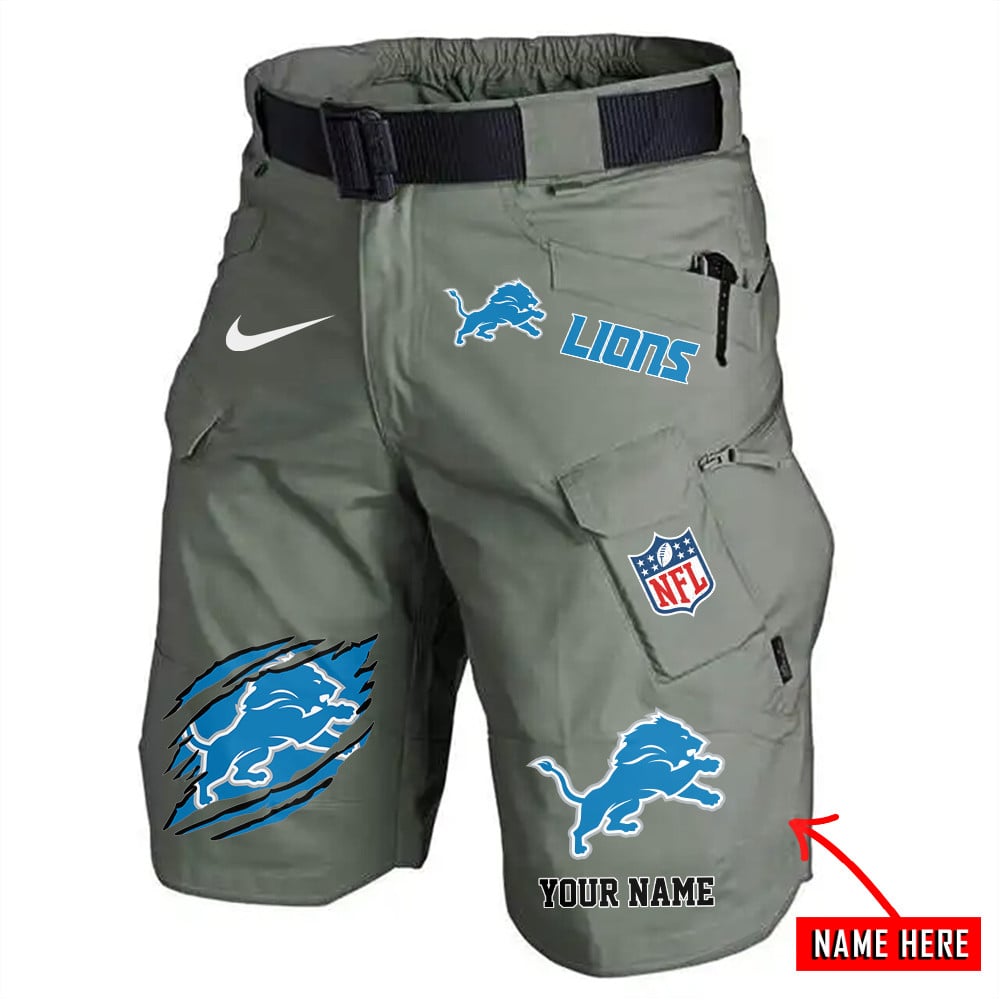 Detroit Lions Limited Edition Front Pockets Men Shorts (Belt Not Included) AZBTFPMS000145