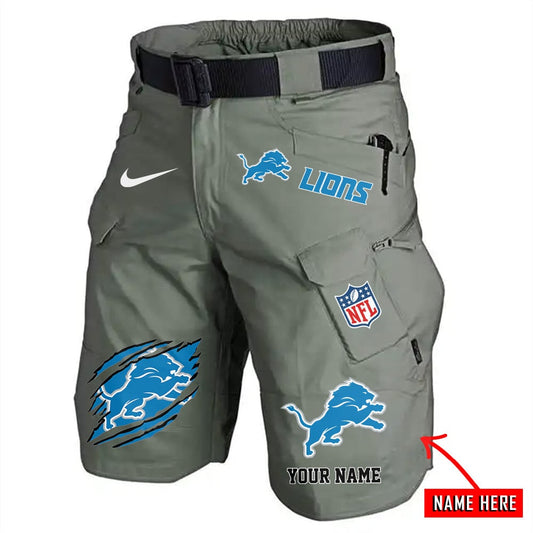 Detroit Lions Limited Edition Front Pockets Men Shorts (Belt Not Included) AZBTFPMS000145