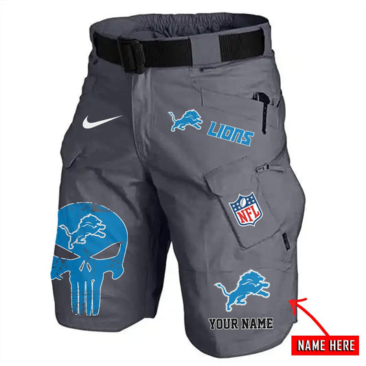Detroit Lions Limited Edition Front Pockets Men Shorts (Belt Not Included) AZBTFPMS000067