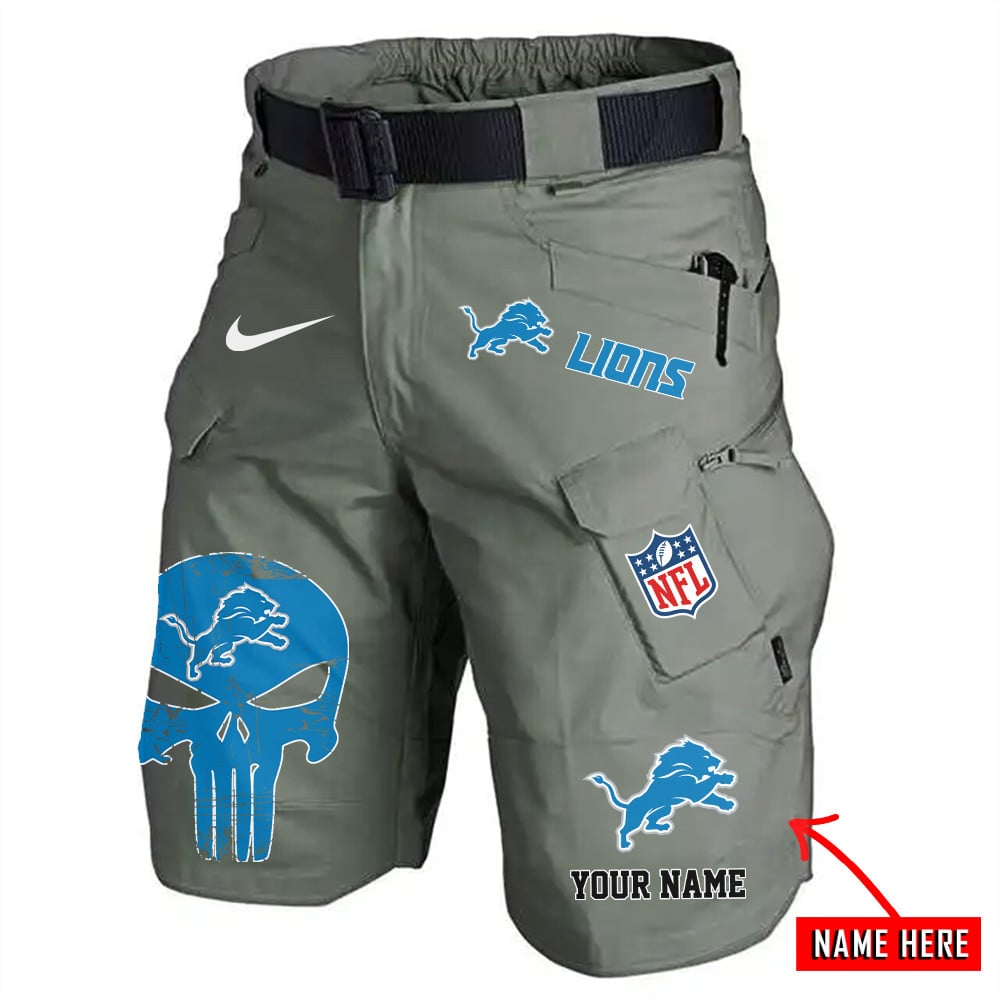 Detroit Lions Limited Edition Front Pockets Men Shorts (Belt Not Included) AZBTFPMS000067