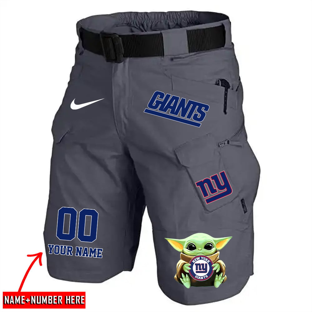 New York Giants Limited Edition Front Pockets Men Shorts (Belt Not Included) AZBTFPMS000074