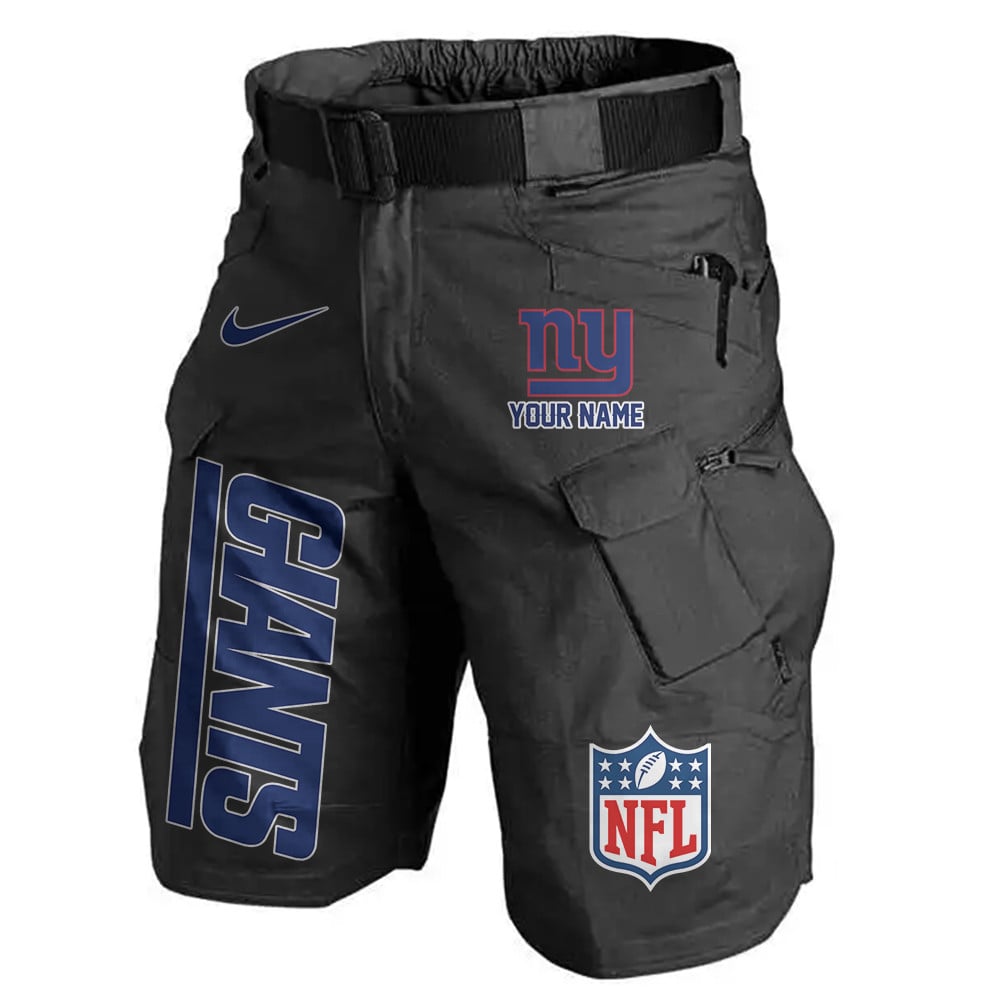 New York Giants Limited Edition Front Pockets Men Shorts (Belt Not Included) AZBTFPMS000024