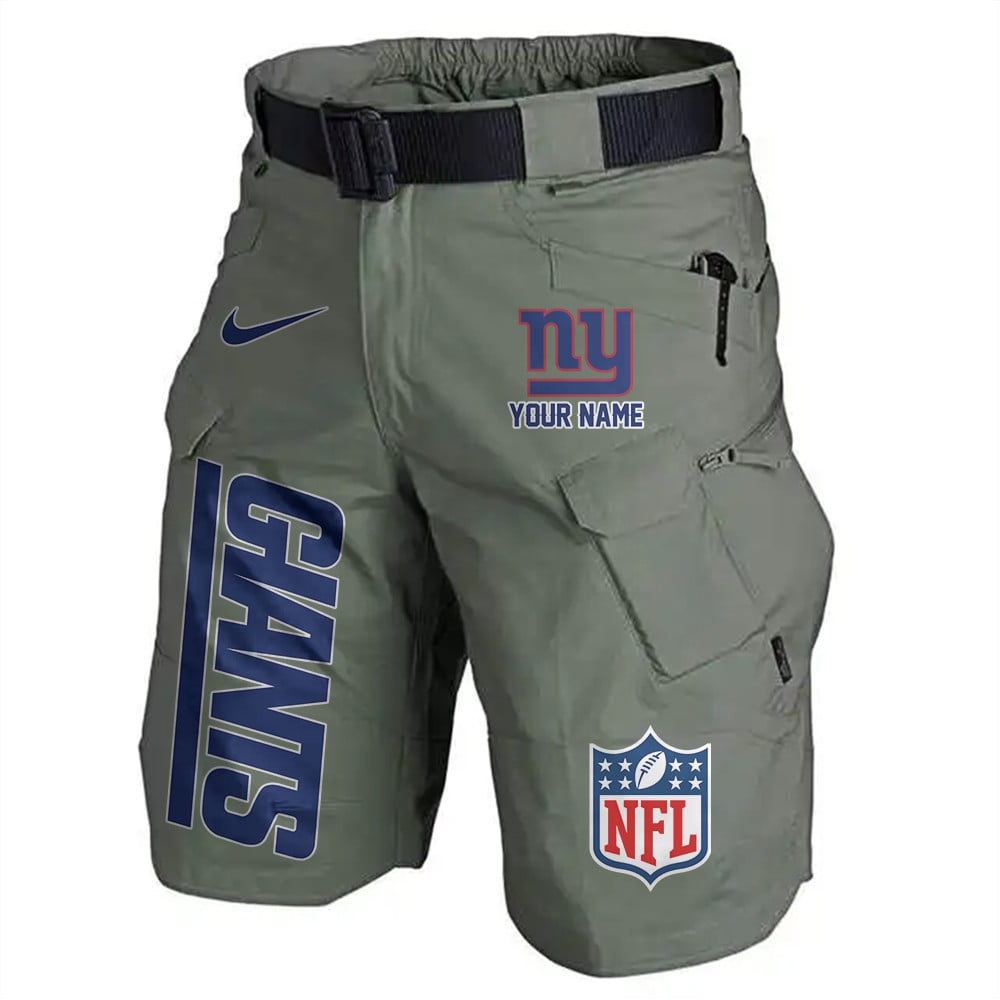 New York Giants Limited Edition Front Pockets Men Shorts (Belt Not Included) AZBTFPMS000024