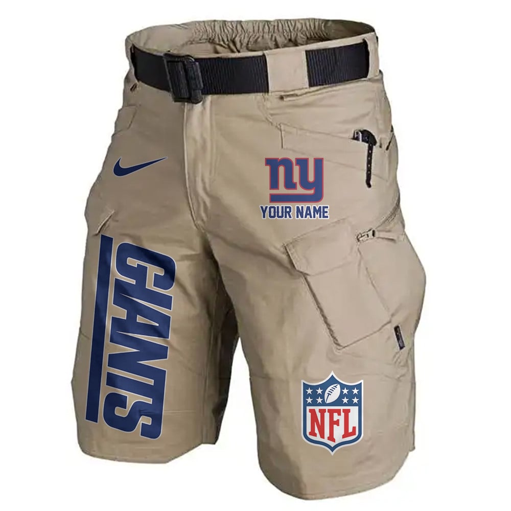 New York Giants Limited Edition Front Pockets Men Shorts (Belt Not Included) AZBTFPMS000024