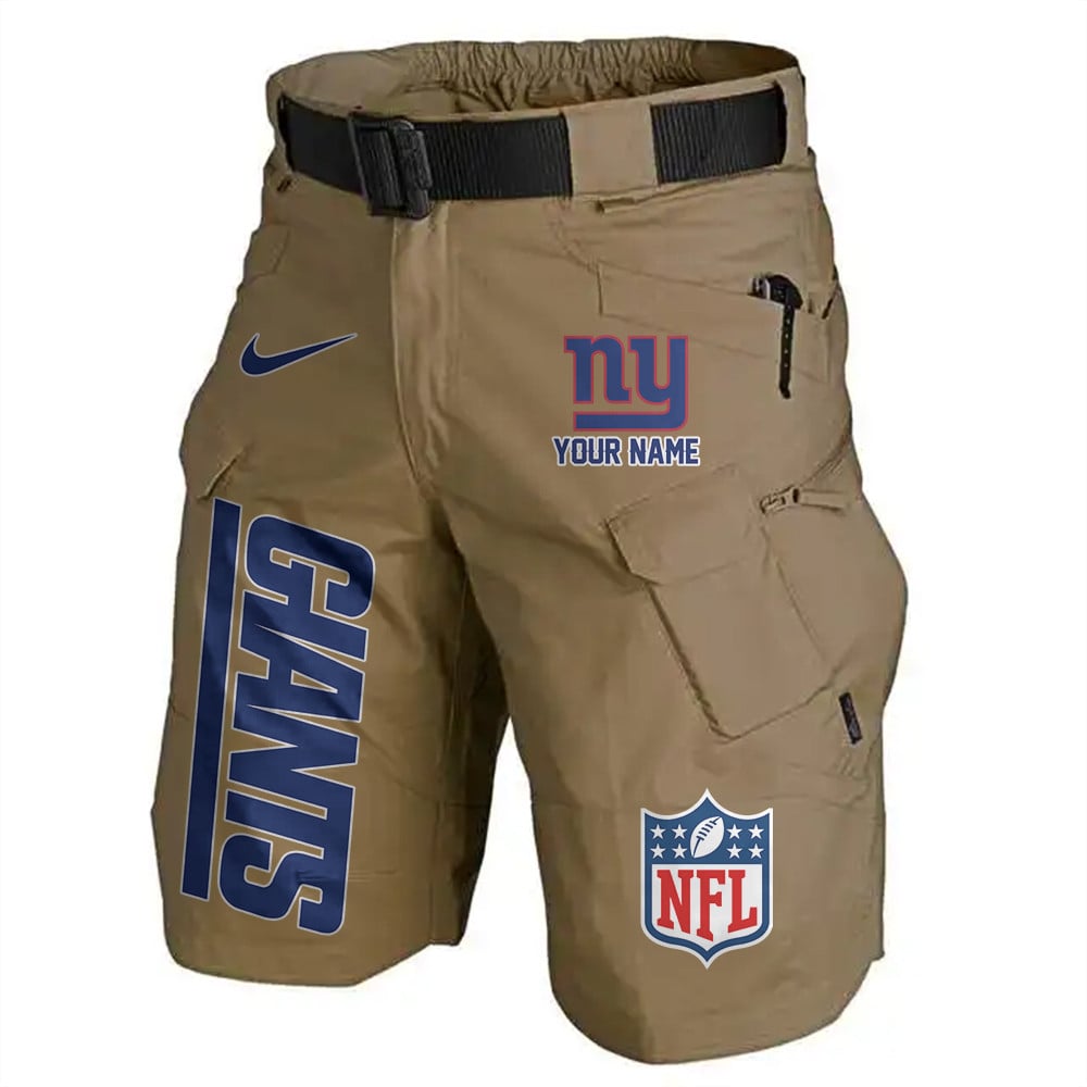 New York Giants Limited Edition Front Pockets Men Shorts (Belt Not Included) AZBTFPMS000024
