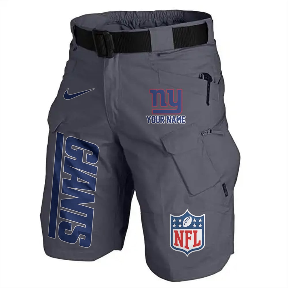 New York Giants Limited Edition Front Pockets Men Shorts (Belt Not Included) AZBTFPMS000024
