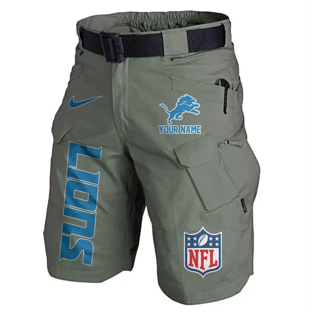 Detroit Lions Limited Edition Front Pockets Men Shorts (Belt Not Included) AZBTFPMS000157