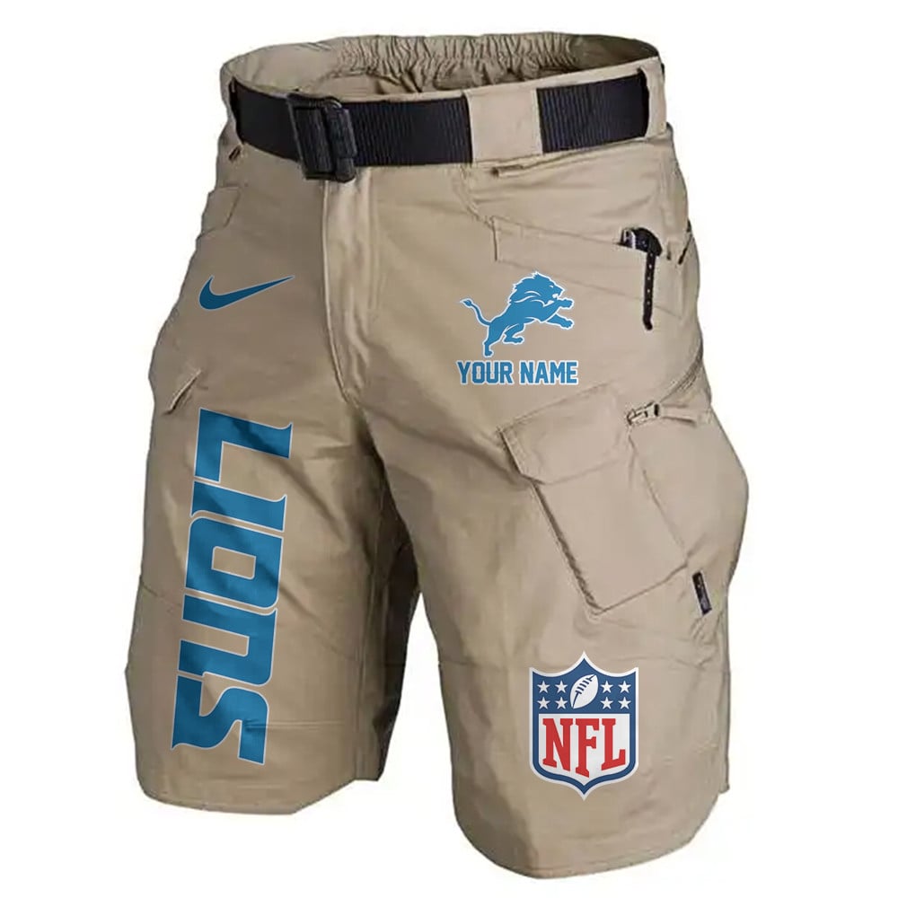 Detroit Lions Limited Edition Front Pockets Men Shorts (Belt Not Included) AZBTFPMS000157