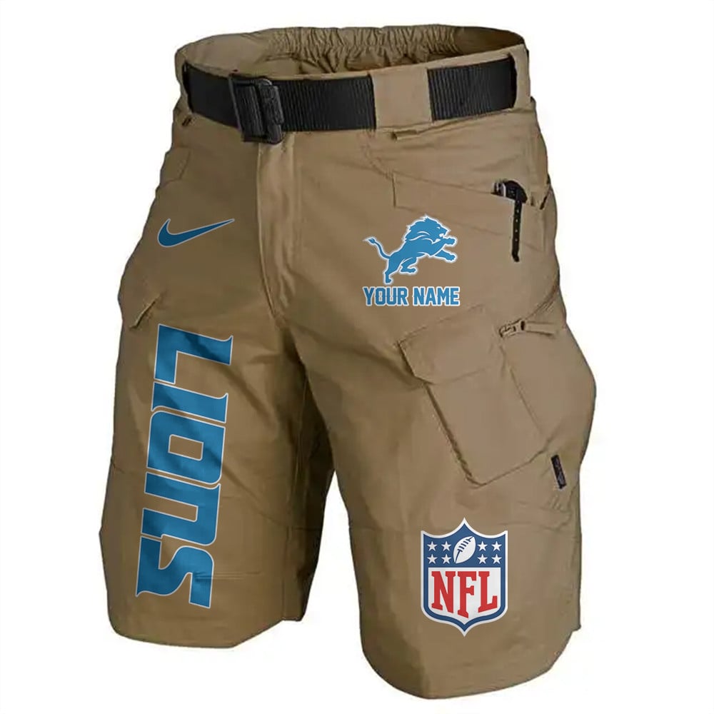 Detroit Lions Limited Edition Front Pockets Men Shorts (Belt Not Included) AZBTFPMS000157