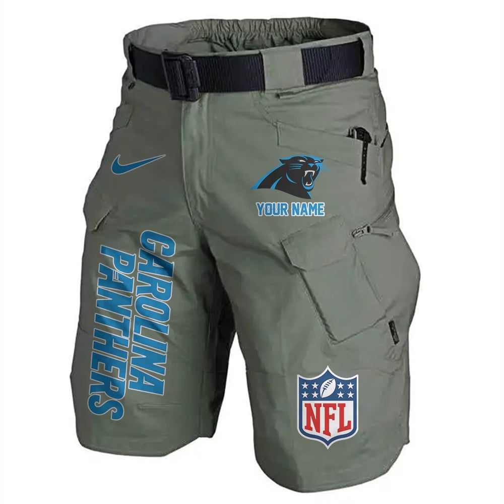 Carolina Panthers Limited Edition Front Pockets Men Shorts (Belt Not Included) AZBTFPMS000060