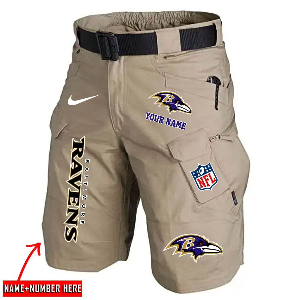 Baltimore Ravens Limited Edition Front Pockets Men Shorts (Belt Not Included) AZBTFPMS000016