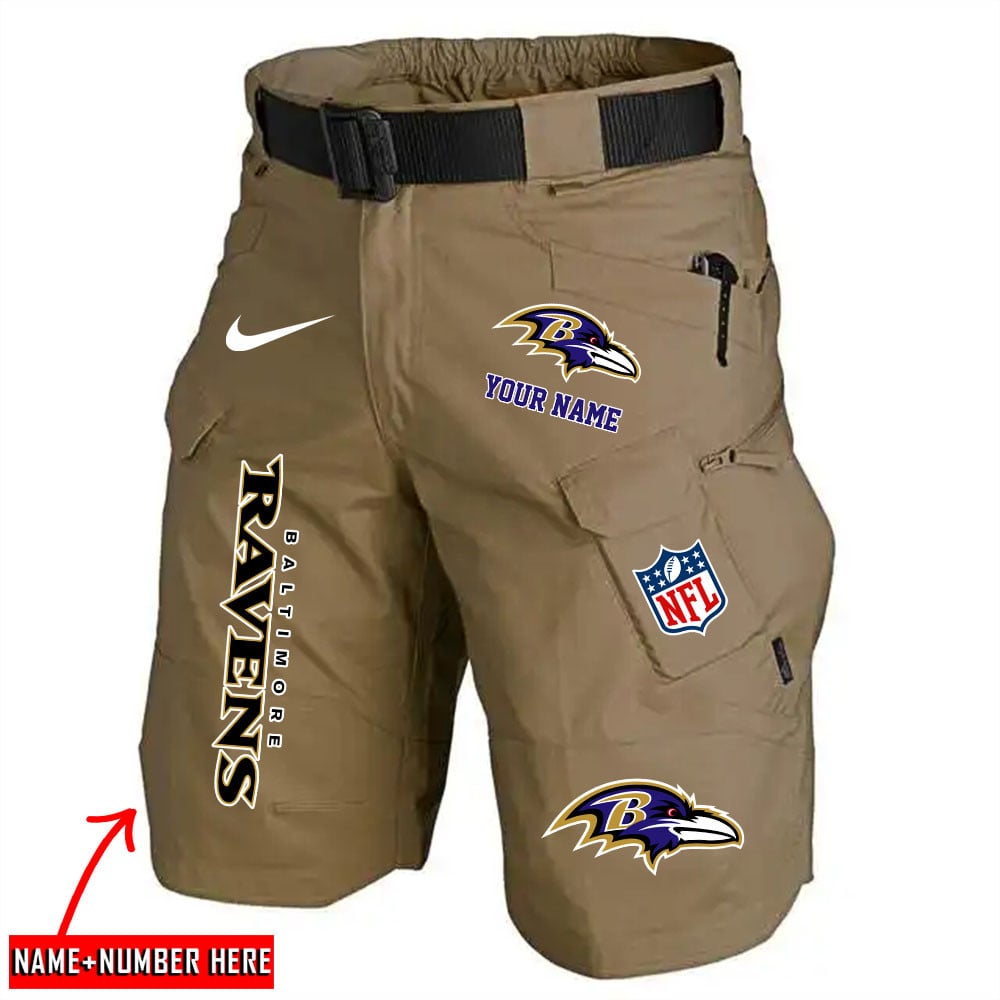 Baltimore Ravens Limited Edition Front Pockets Men Shorts (Belt Not Included) AZBTFPMS000016