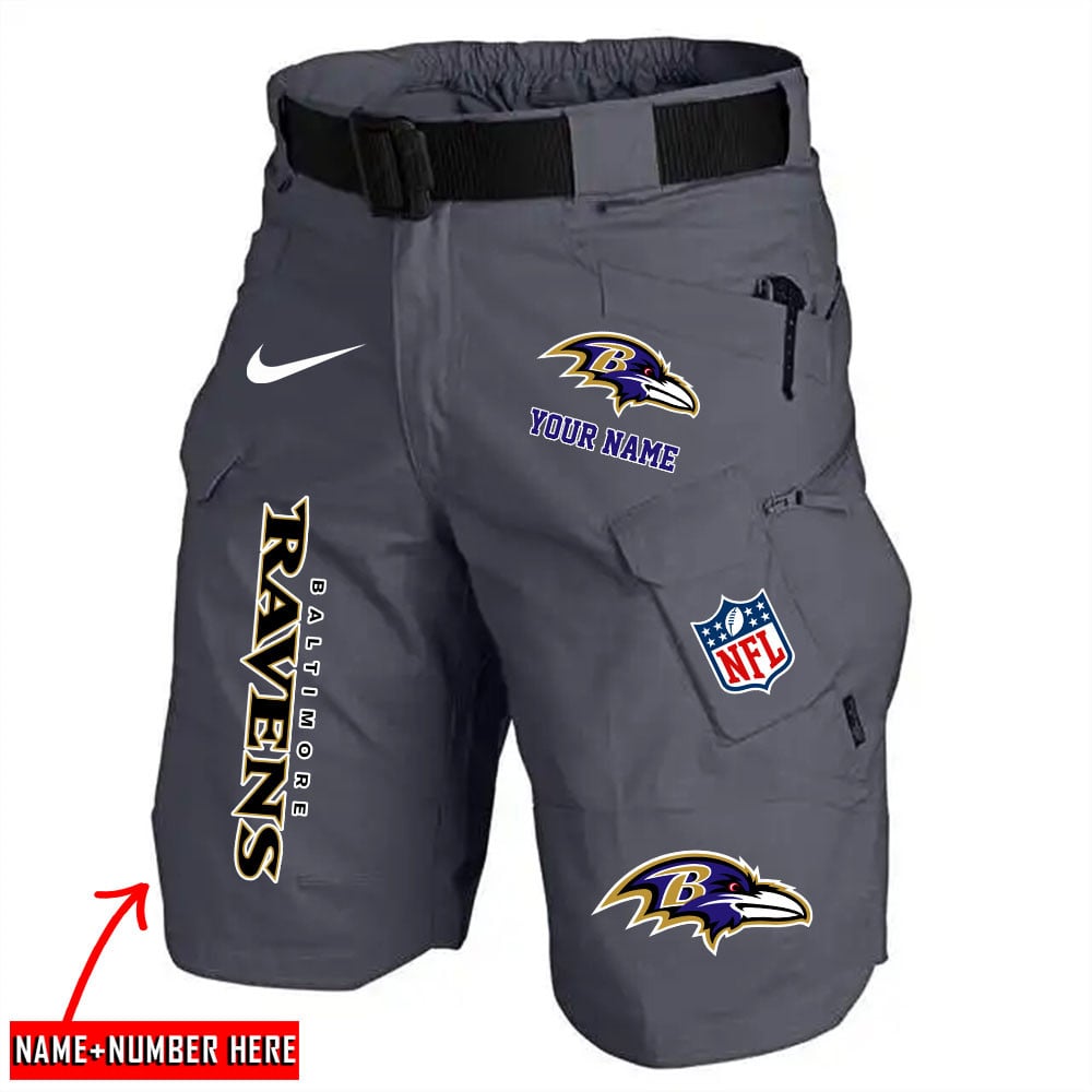 Baltimore Ravens Limited Edition Front Pockets Men Shorts (Belt Not Included) AZBTFPMS000016