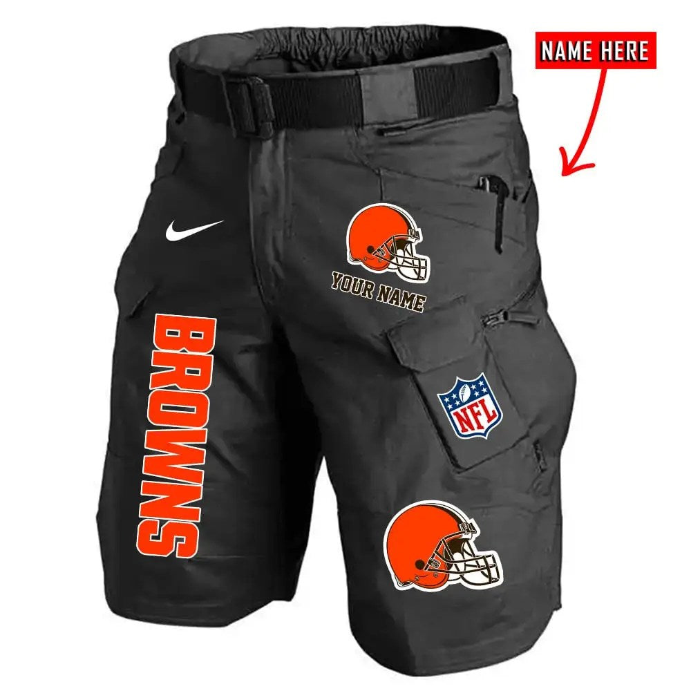 Cleveland Browns Limited Edition Front Pockets Men Shorts (Belt Not Included) AZBTFPMS000012