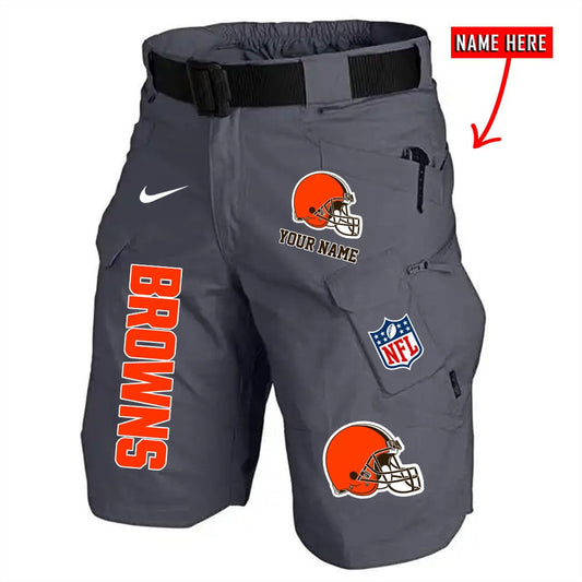 Cleveland Browns Limited Edition Front Pockets Men Shorts (Belt Not Included) AZBTFPMS000012