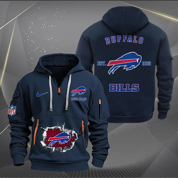 Buffalo Bills  New Personalized Quarter Zip Hoodie Limited Edition AZBTQZH000141