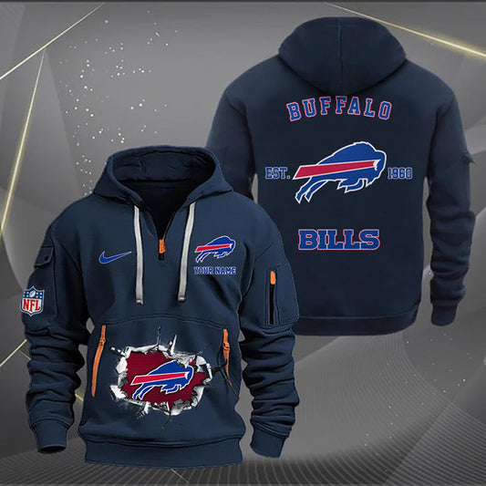Buffalo Bills  New Personalized Quarter Zip Hoodie Limited Edition AZBTQZH000141